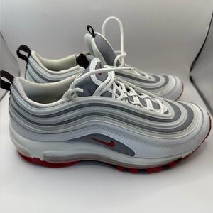 Nike Air Max 97 White Bullet Red Grey youth big kids Size 7 Sneakers Shoe